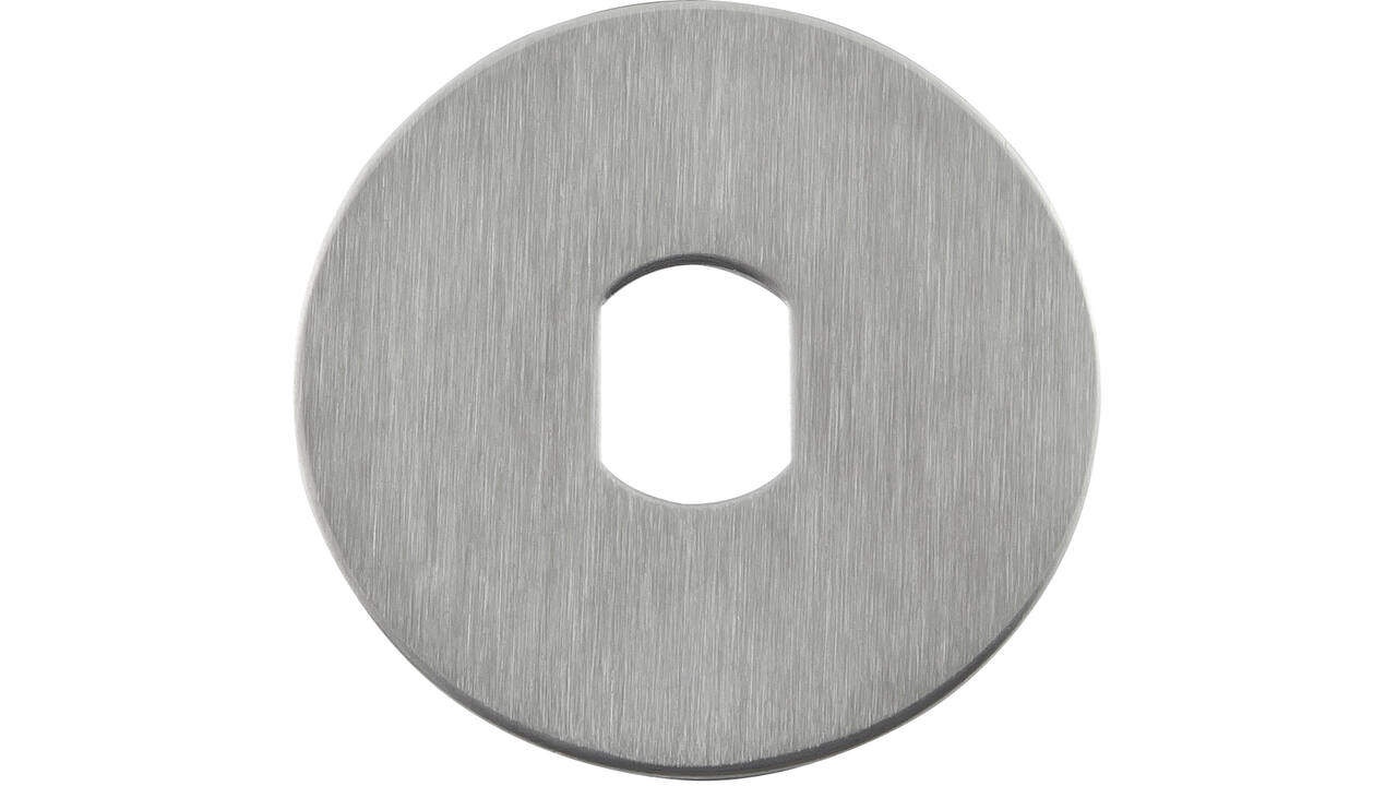 RVS rozet met Q-gat voor vaste knop ø53x2mm, draadbus M4