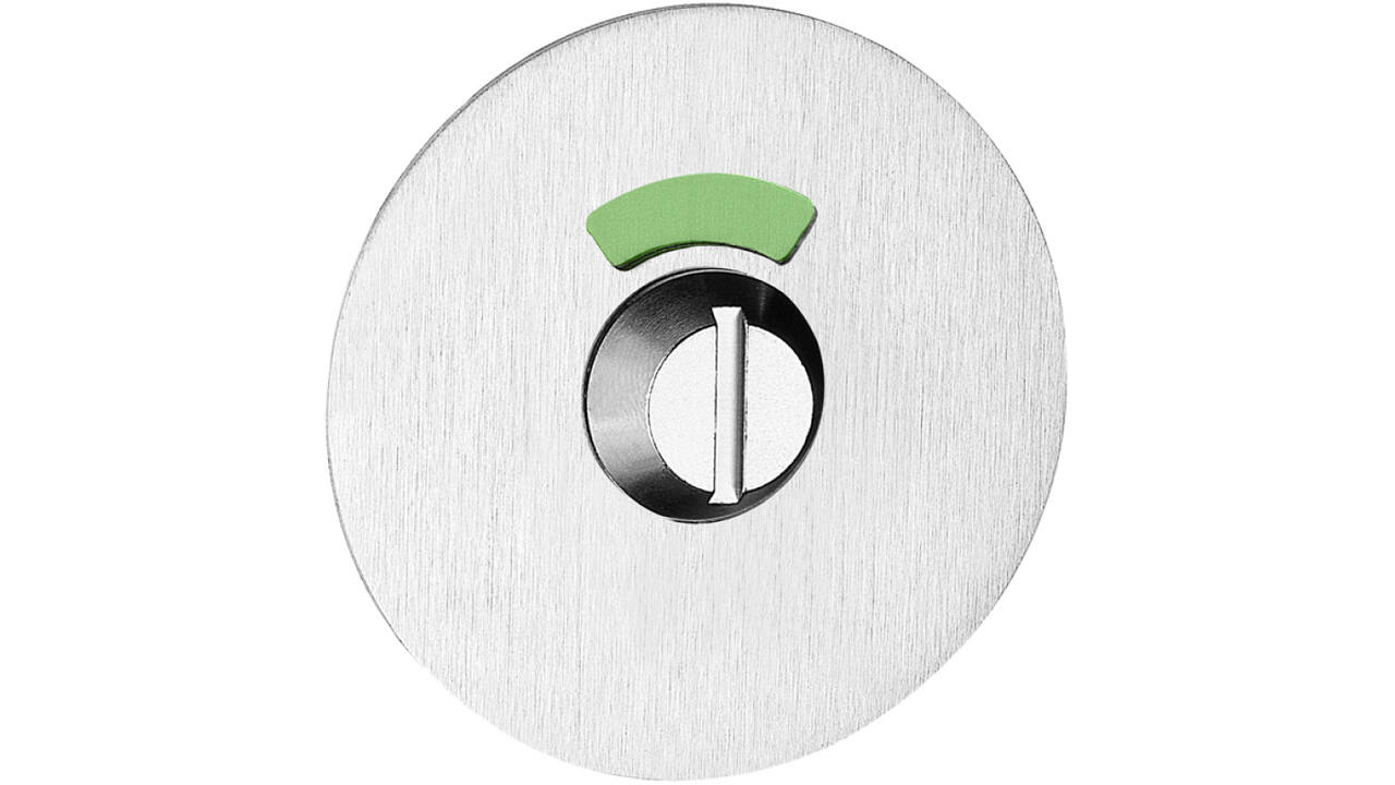RVS geborsteld rozet rood/groen WC ø53x2mm gatdeel 4mm, basisrozet met schroefgaten en magnetische verdekte rozet, inclusief 8mm stift 8x55mm