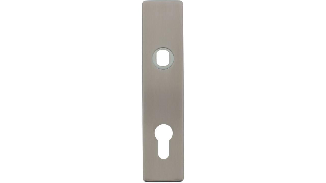RVS rechthoekig klikschild 177x40x8mm PC78 Q-gat voor vaste knop montage met stalen basisschild nokdeel M4
