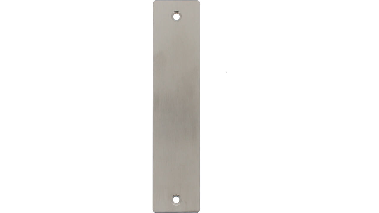RVS flush rechthoek kortschild GK/BL met 2 bevestigingsgaten 4mm 180x40x2mm