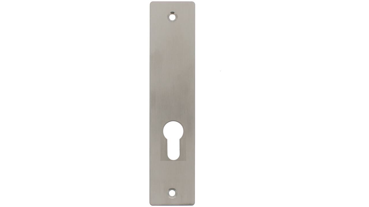 RVS flush rechthoek kortschild GK/PC72 met 2 bevestigingsgaten 4mm 180x40x2mm
