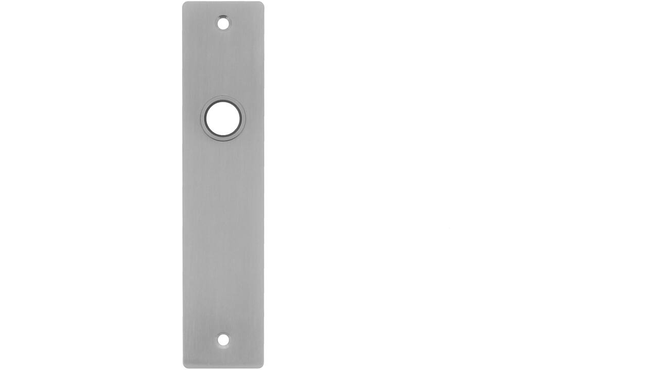 RVS flush rechthoek kortschild BL met 2 bevestigingsgaten 4mm easyfix 180x40x2mm