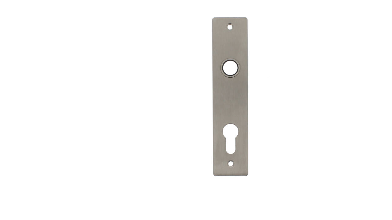 RVS flush rechthoek kortschild PC55 met 2 bevestigingsgaten 4mm easyfix 180x40x2mm