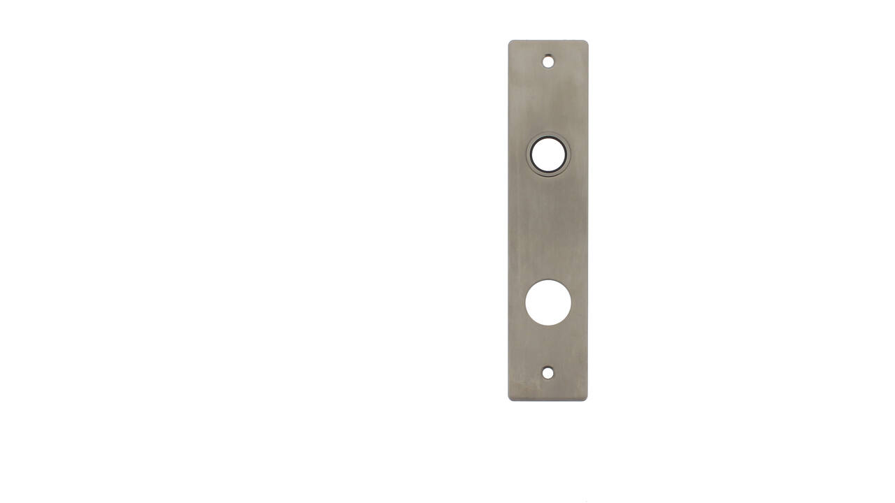 RVS flush rechthoek kortschild RC74 met 2 bevestigingsgaten 4mm easyfix 180x40x2mm