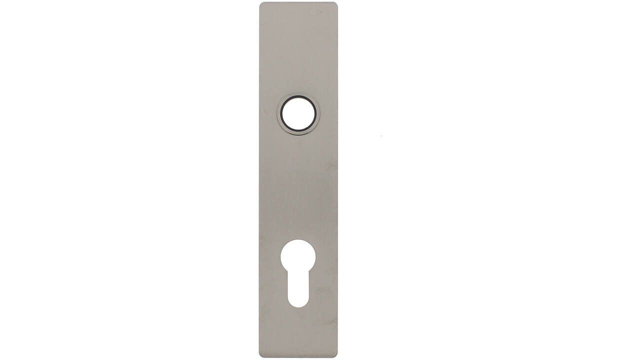 RVS flush rechthoek kortschild PC55 met 2 draadbussen M4 easyfix 180x40x2mm