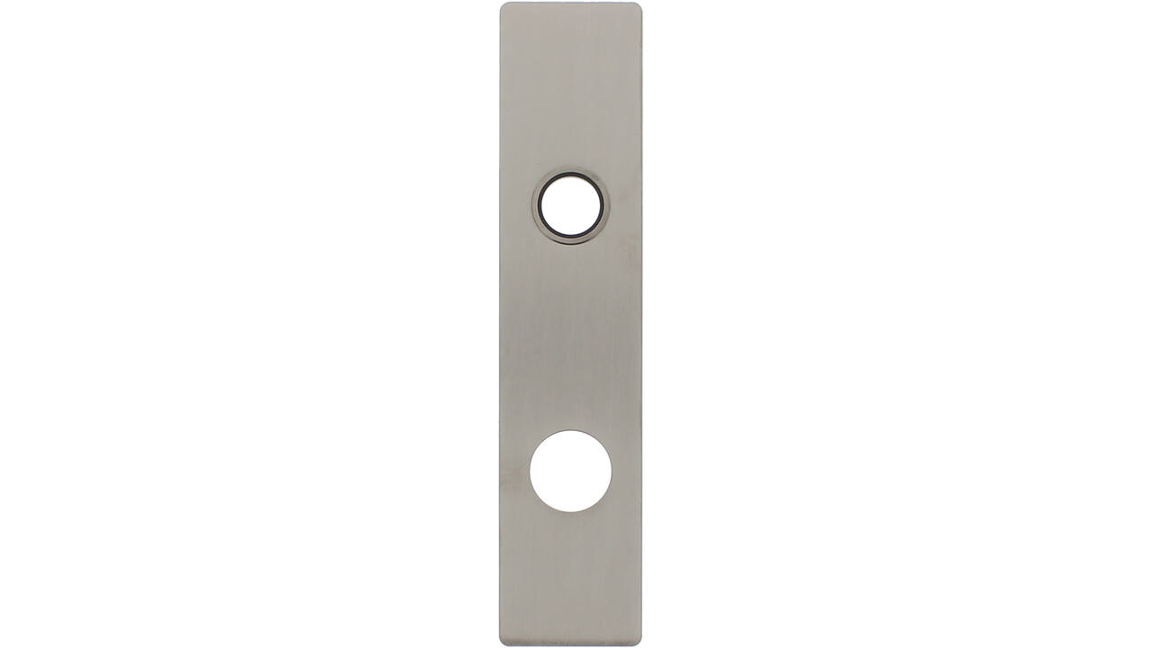 RVS flush rechthoek kortschild RC74 met 2 draadbussen M4 easyfix 180x40x2mm