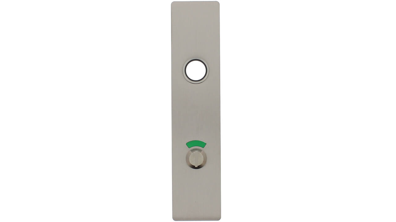 RVS flush rechthoek kortschild WC RW zijde 78/8 met 2 draadbussen M4 easyfix 180x40x2mm