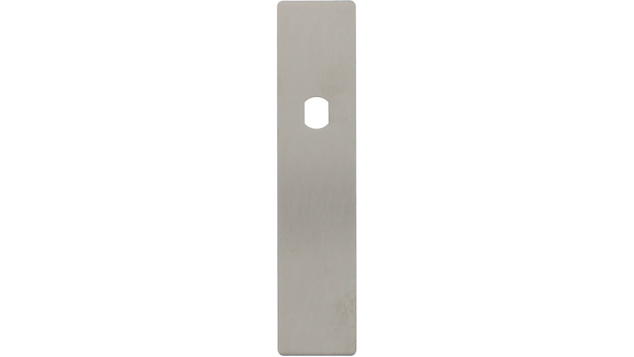 RVS flush rechthoek kortschild BL met Q-gat en 2 draadbussen M4 180x40x2mm