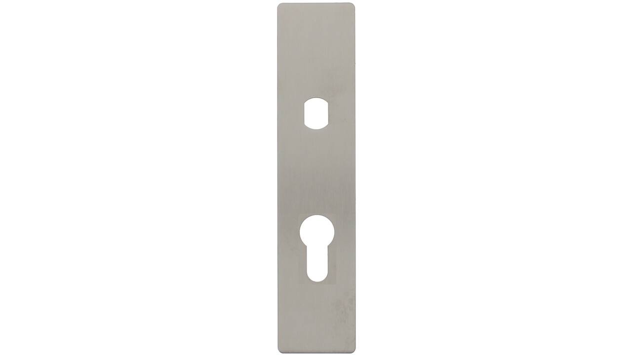 RVS flush rechthoek kortschild PC55 met Q-gat en 2 draadbussen M4 180x40x2mm