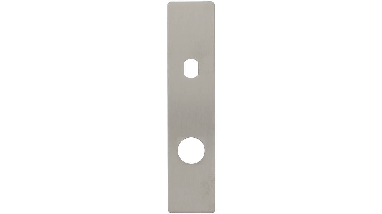RVS flush rechthoek kortschild RC78 met Q-gat en 2 draadbussen M4 180x40x2mm