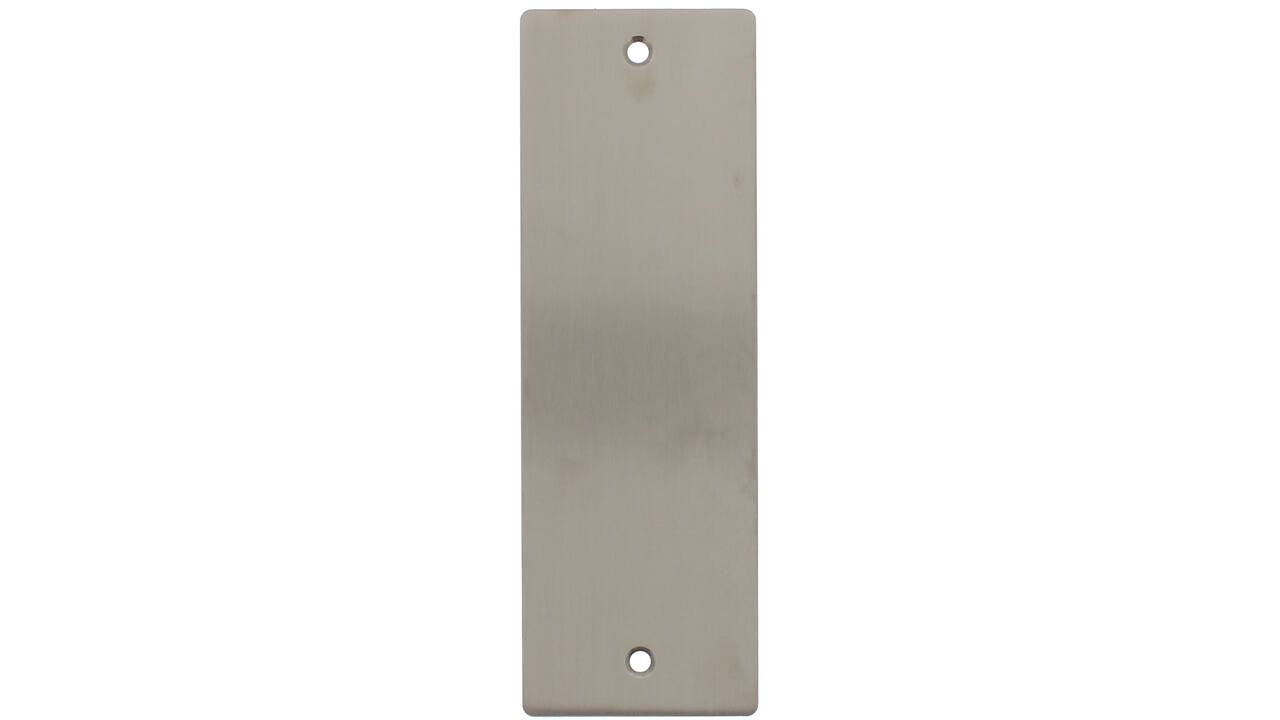 RVS flush rechthoek kortschild breed GK/BL met 2 bevestigingsgaten 4mm 180x60x2mm