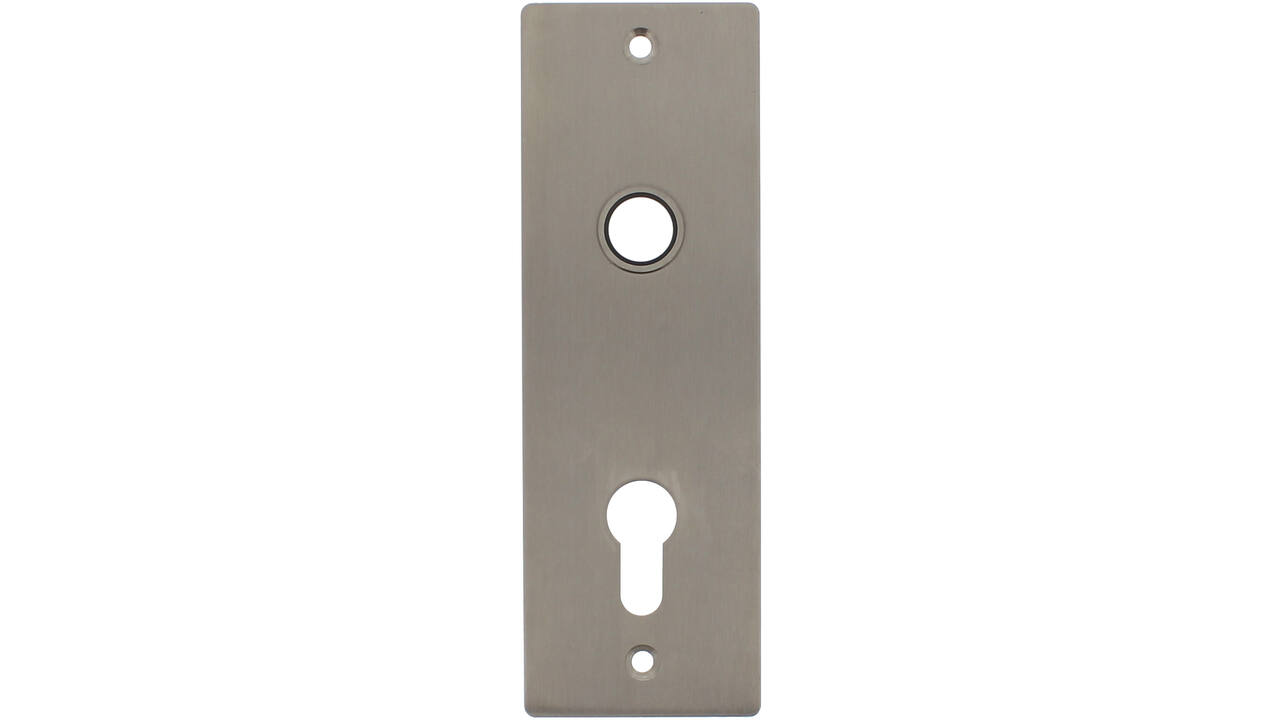 RVS flush rechthoek kortschild breed PC78 met 2 bevestigingsgaten 4mm easyfix 180x60x2mm