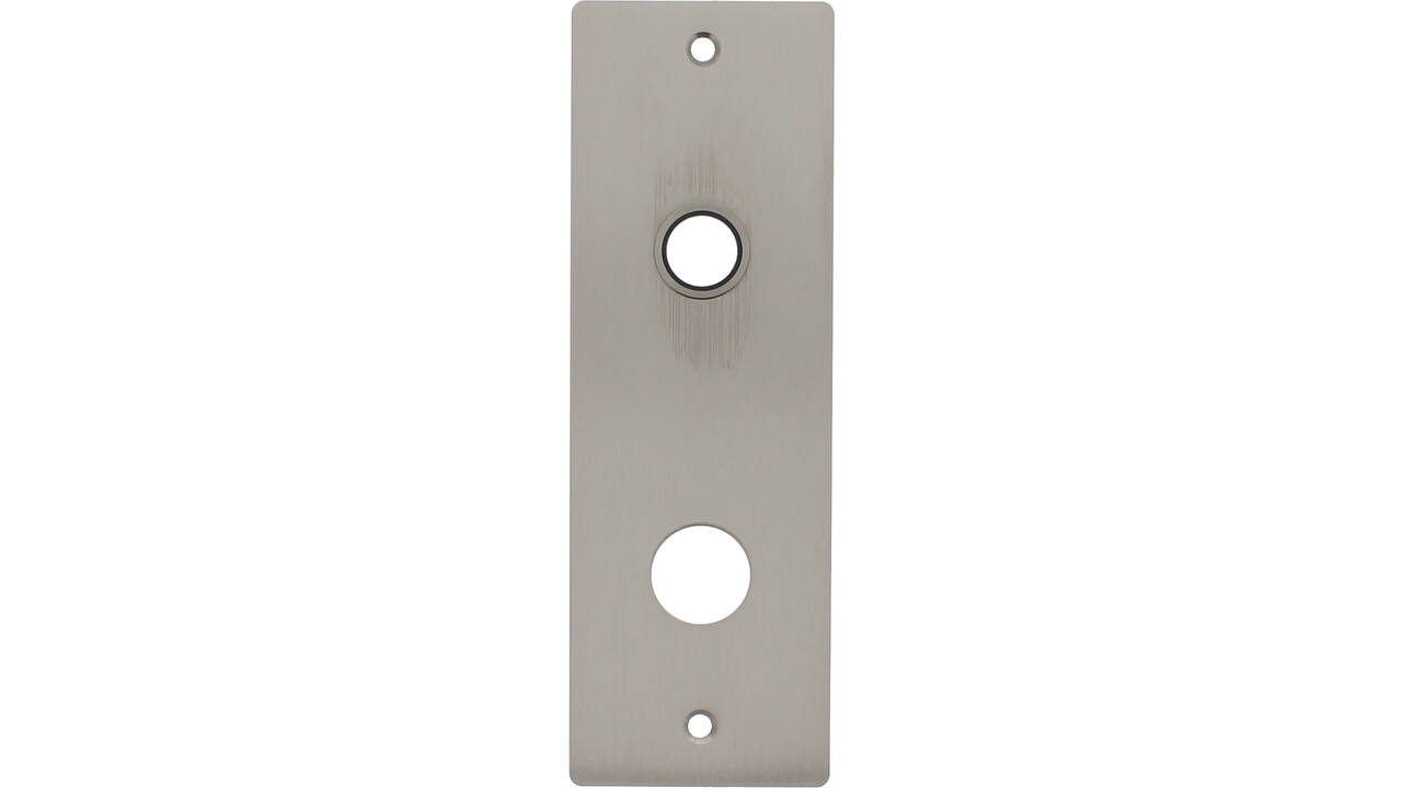RVS flush rechthoek kortschild breed RC74 met 2 bevestigingsgaten 4mm easyfix 180x60x2mm