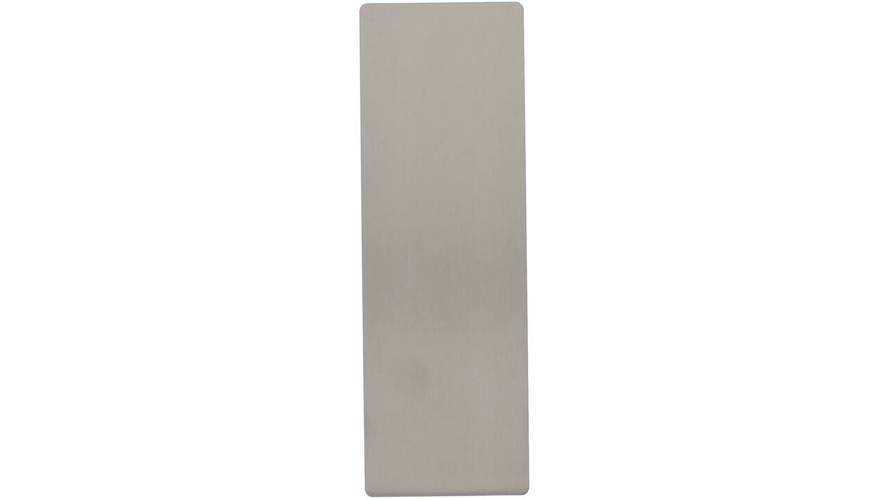 RVS flush rechthoek kortschild breed GK/BL met 2 draadbussen M4 180x60x2mm