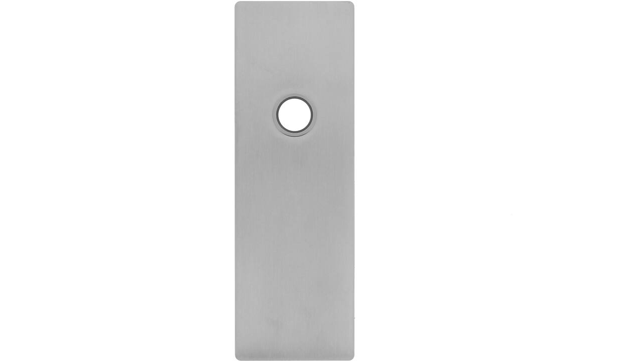 RVS flush rechthoek kortschild breed BL met 2 draadbussen M4 easyfix 180x60x2mm