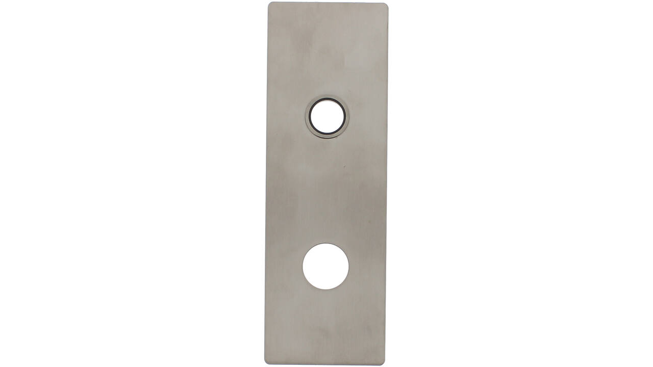 RVS flush rechthoek kortschild breed RC78 met 2 draadbussen M4 easyfix 180x60x2mm