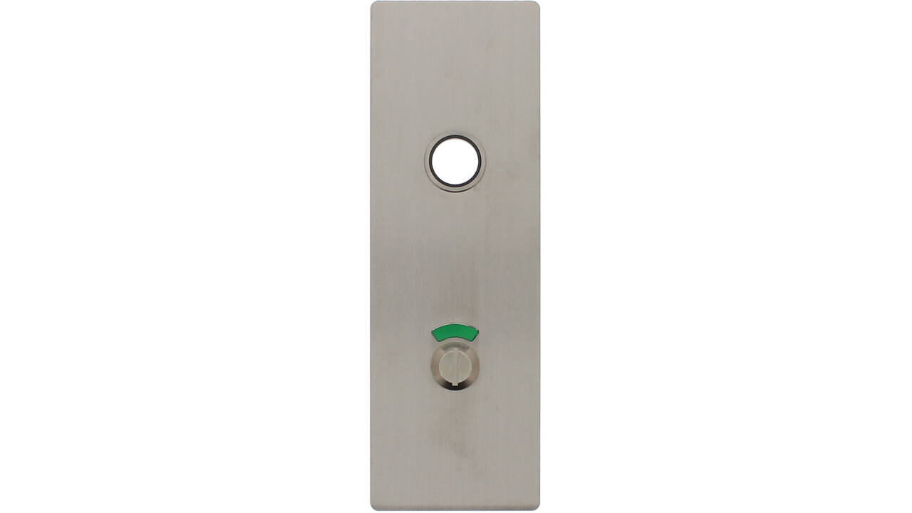 RVS flush rechthoek kortschild breed WC RW zijde 72/8 met 2 draadbussen M4 easyfix 180x60x2mm