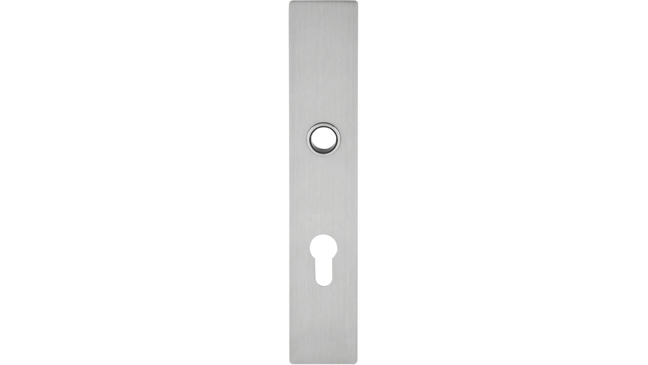 RVS flush rechthoek langschild PC78 met 3 draadbussen M4 easyfix 240x45x2mm EN1906-kl.4