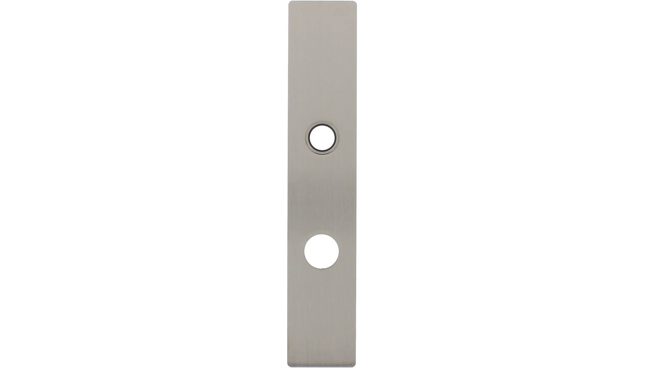 RVS flush rechthoek langschild RC74 met 3 draadbussen M4 easyfix 240x45x2mm EN1906-kl.4