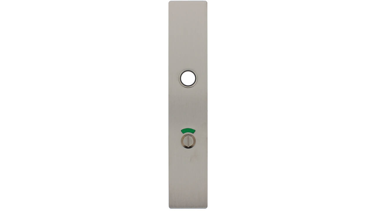 RVS flush rechthoek langschild WC RW zijde 72/8 rood/groen met 3 draadbussen M4 easyfix 240x45x2mm EN1906-kl.4