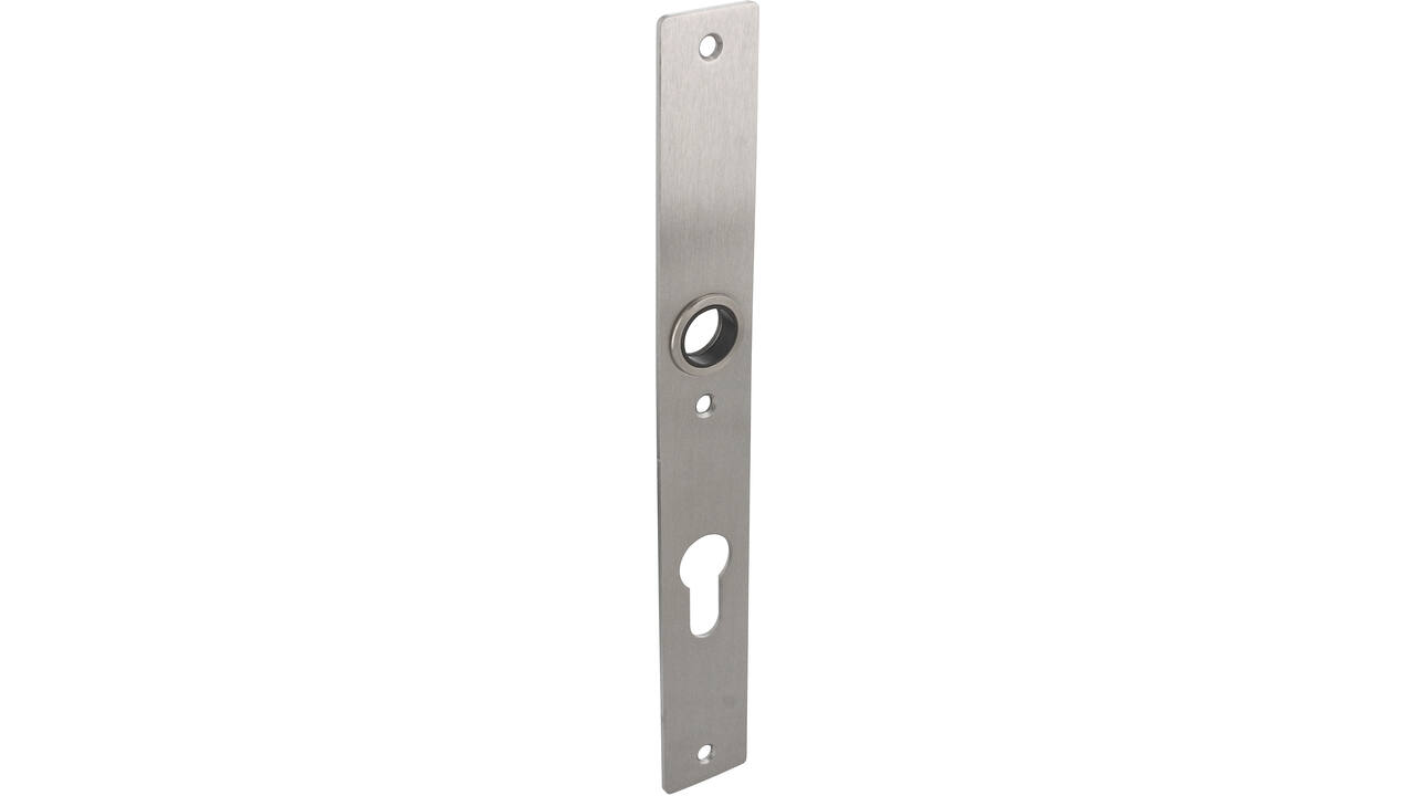RVS flush rechthoek smalschild PC72 met 3 bevestigingsgaten 4mm easyfix 240x30x2mm