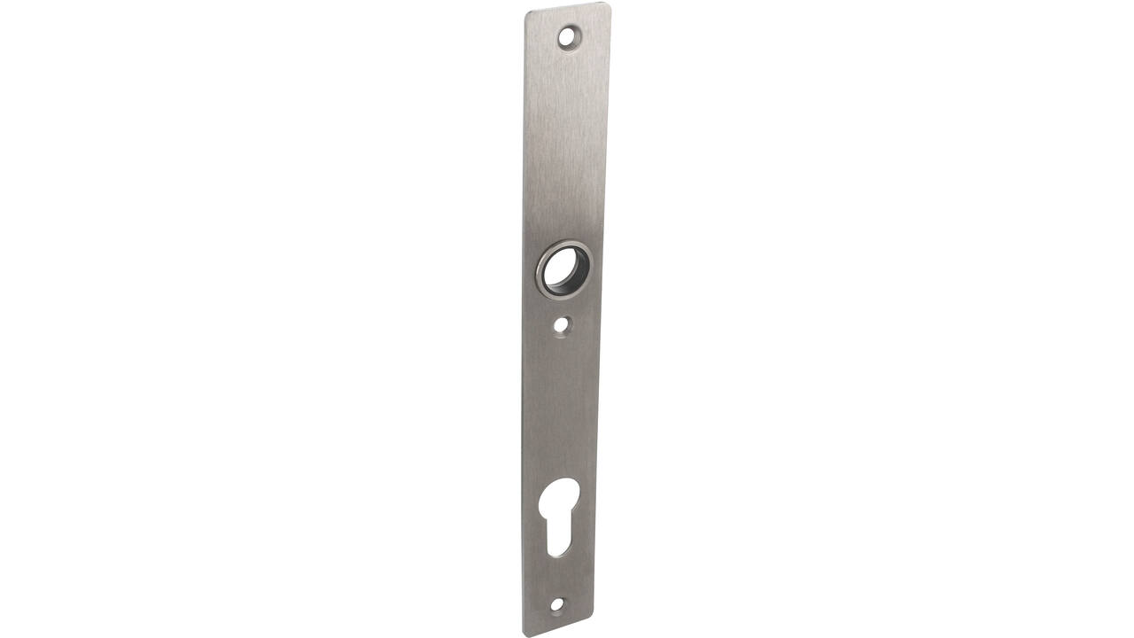 RVS flush rechthoek smalschild PC92 met 3 bevestigingsgaten 4mm easyfix 240x30x2mm