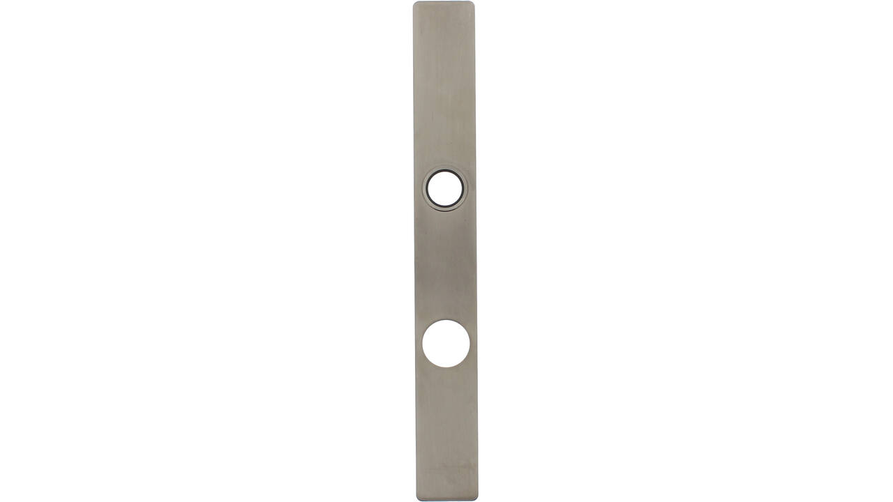 RVS flush rechthoek smalschild RC74 met 3 draadbussen M4 easyfix 240x30x2mm