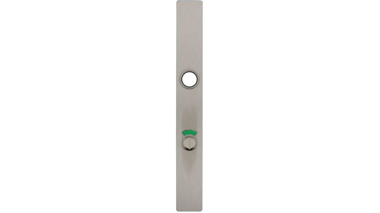 RVS flush rechthoek smalschild WC RW zijde 78/8 rood/groen met 3 draadbussen M4 easyfix 240x30x2mm