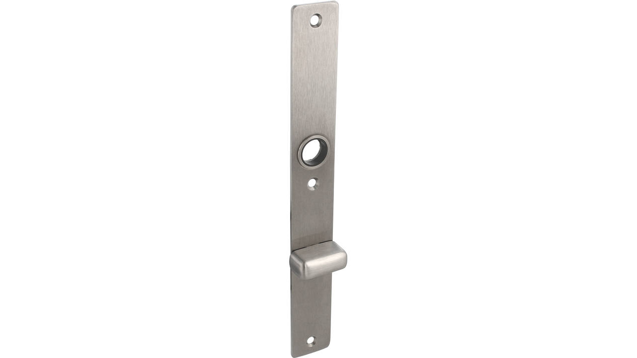 RVS flush rechthoek smalschild met WC knopje O72/8 met 3 bevestigingsgaten 4mm easyfix 240x30x2mm