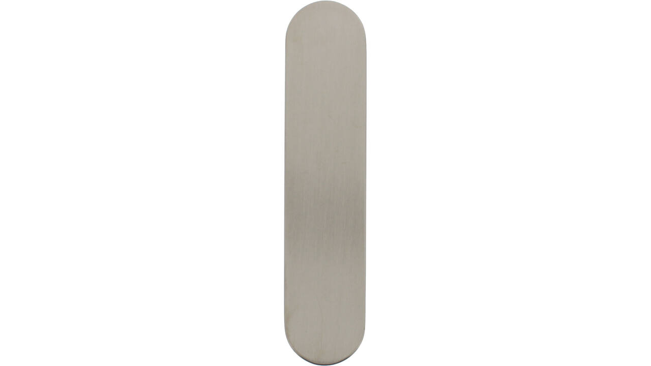 RVS afgerond klikschild 177x40x8mm GK/BL met stalen basisschild nokdeel M4