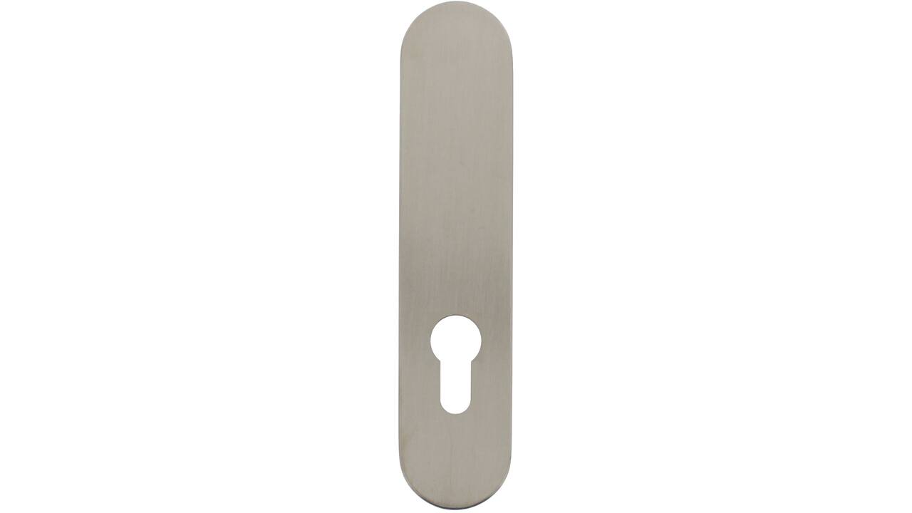 RVS afgerond klikschild 177x40x8mm GK/PC72 met stalen basisschild gatdeel 4mm