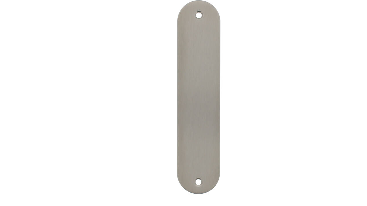 RVS flush afgerond kortschild GK/BL met 2 bevestigingsgaten 4mm 180x40x2mm