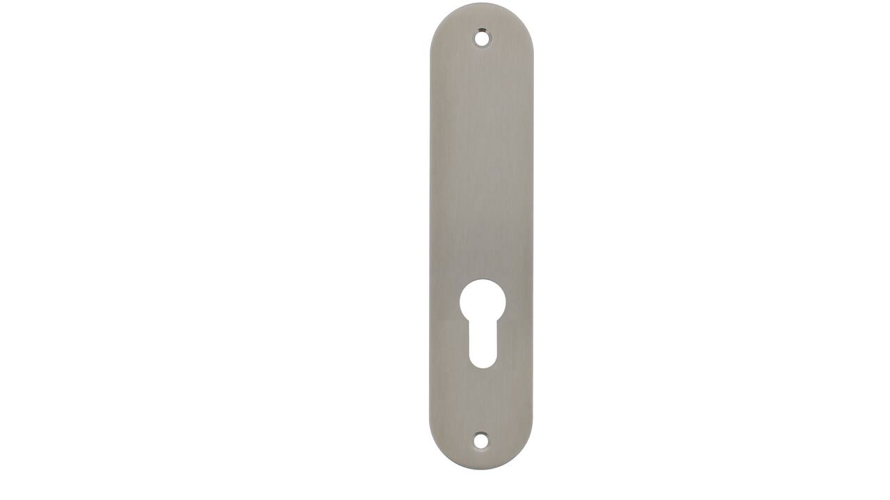 RVS flush afgerond kortschild GK/PC55 met 2 bevestigingsgaten 4mm 180x40x2mm