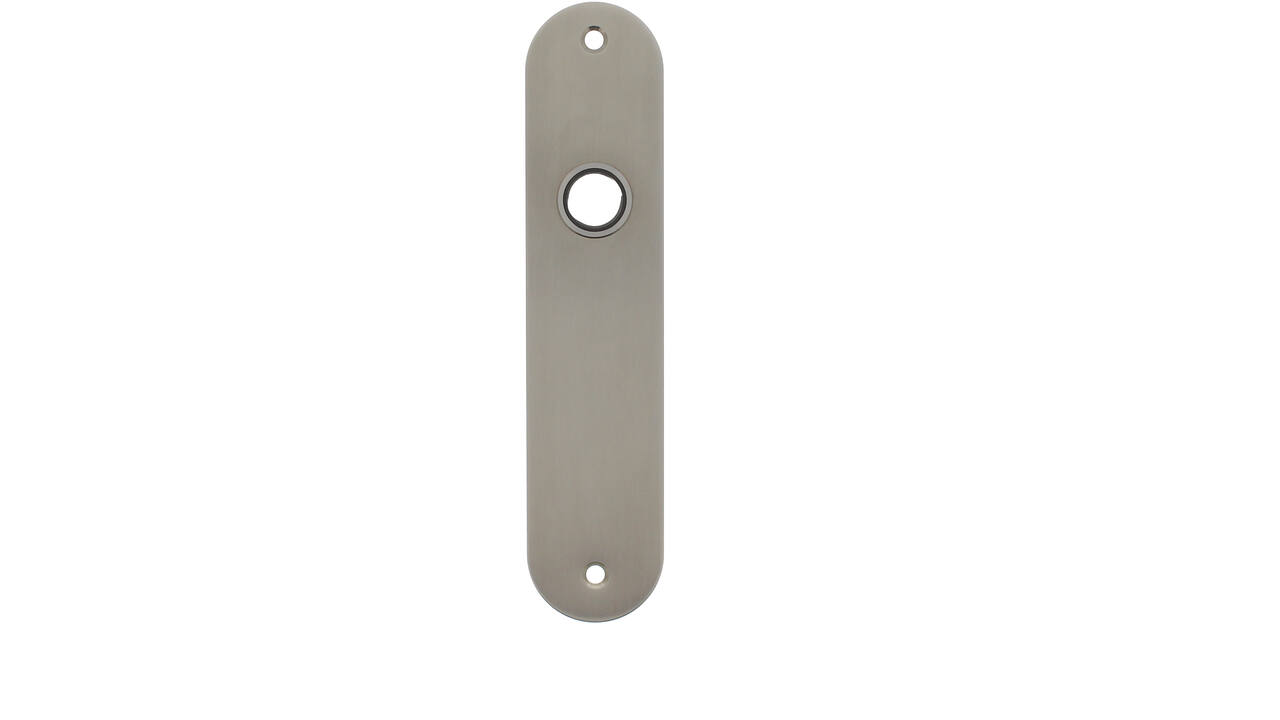 RVS flush afgerond kortschild BL met 2 bevestigingsgaten 4mm easyfix 180x40x2mm