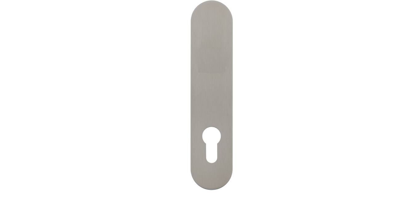 RVS flush afgerond kortschild GK/PC72 met 2 draadbussen M4 180x40x2mm