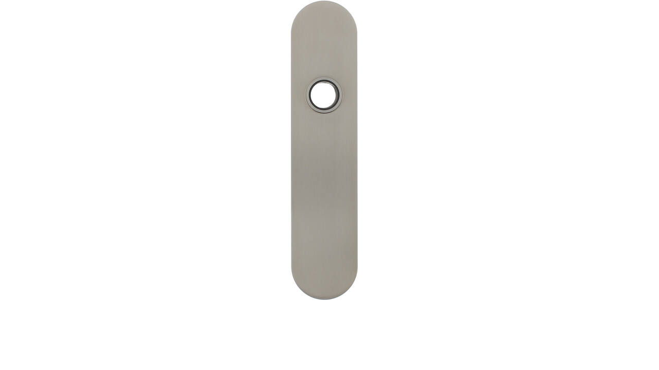 RVS flush afgerond kortschild BL met 2 draadbussen M4 easyfix 180x40x2mm