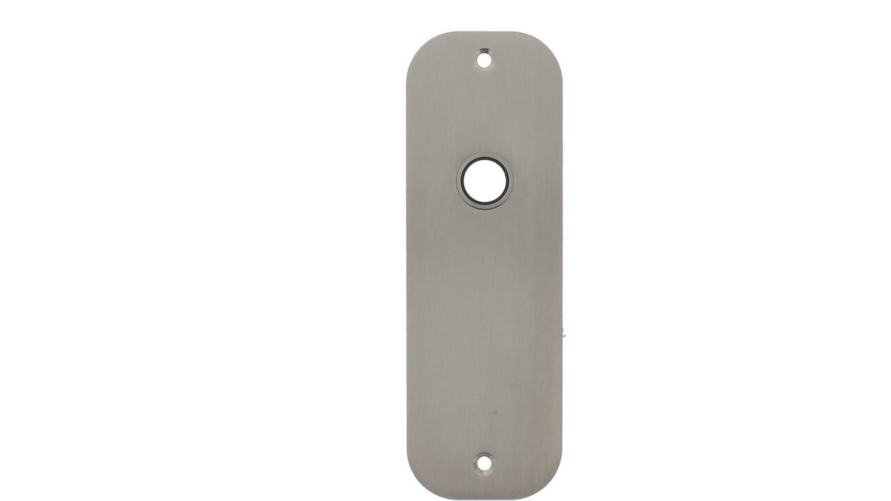 RVS flush afgerond kortschild breed BL met 2 bevestigingsgaten 4mm easyfix 180x60x2mm