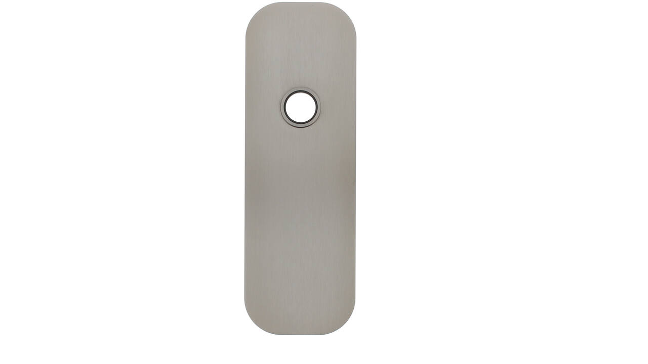 RVS flush afgerond kortschild breed BL met 2 draadbussen M4 easyfix 180x60x2mm
