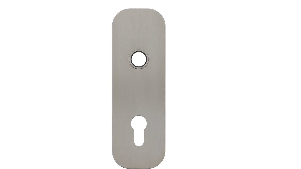 RVS flush afgerond kortschild breed PC78 met 2 draadbussen M4 easyfix 180x60x2mm