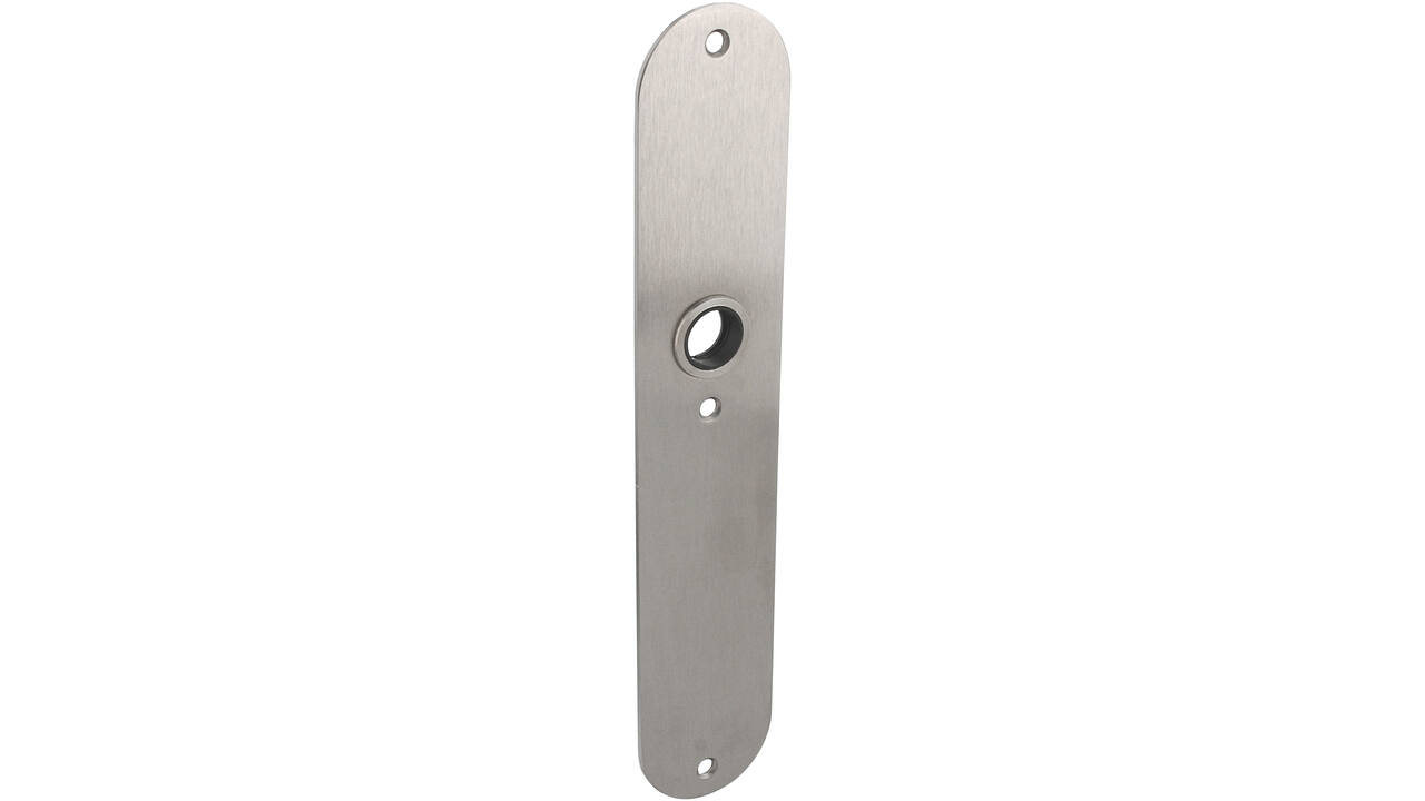 RVS flush afgerond langschild BL met 3 bevestigingsgaten 4mm easyfix 240x45x2mm EN1906-kl.4