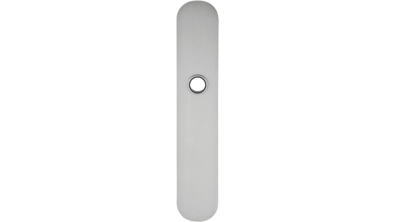 RVS flush afgerond langschild BL met 3 draadbussen M4 easyfix 240x45x2mm EN1906-kl.4
