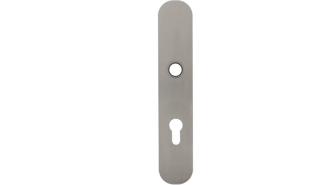 RVS flush afgerond langschild PC92 met 3 draadbussen M4 easyfix 240x45x2mm EN1906-kl.4