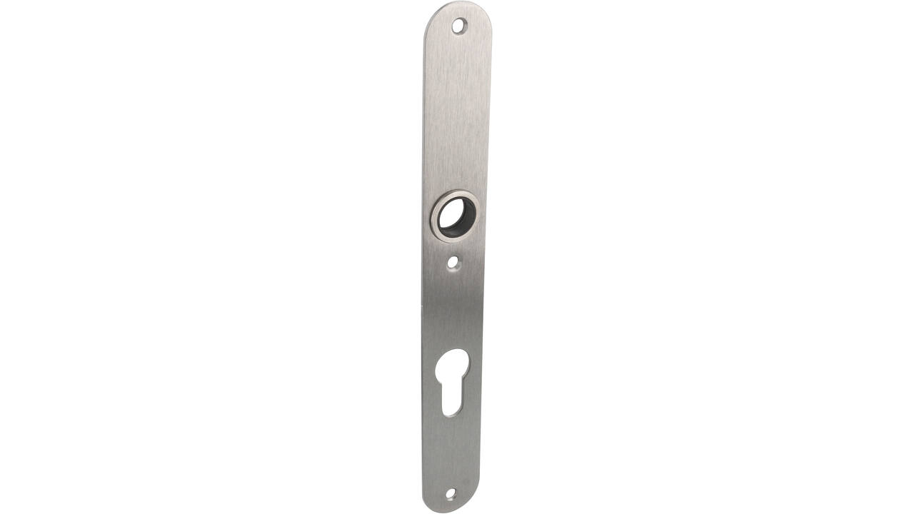 RVS flush afgerond smalschild PC72 met 3 bevestigingsgaten 4mm easyfix 240x30x2mm