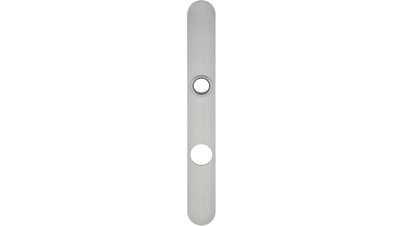 RVS flush afgerond smalschild RC94 met 3 draadbussen M4 easyfix 240x30x2mm