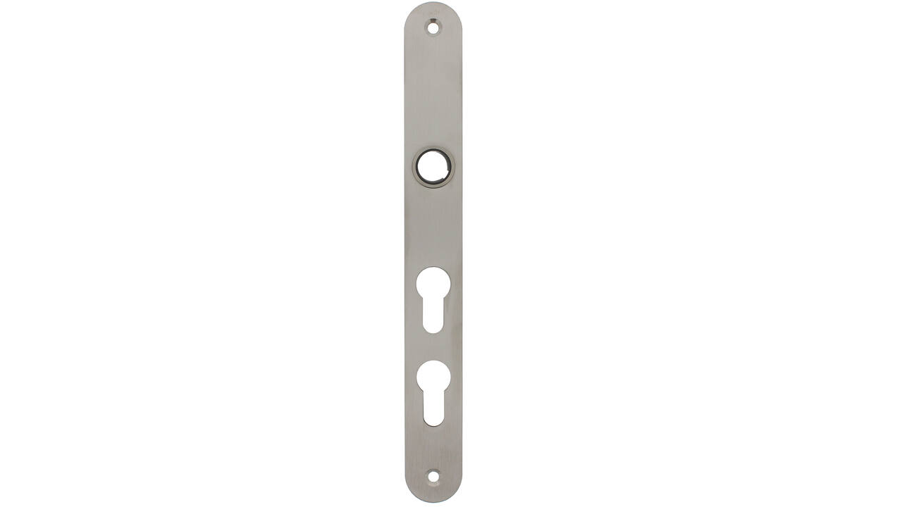 Smalschild RVS afgerond easyfix PC60/PC108 255x32x2mm met 2 bevestigingsgaten 4mm