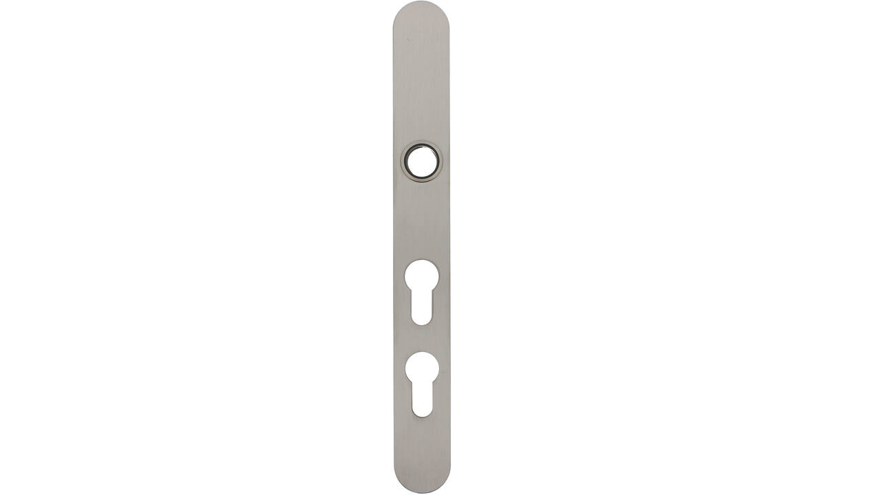 Smalschild RVS afgerond  easyfix PC60/PC108 255x32x2mm met 2 draadbussen M4