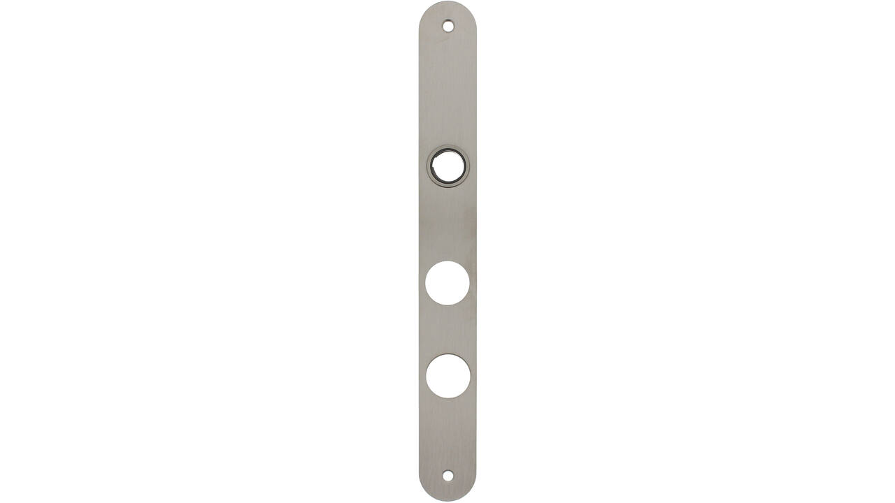 Smalschild RVS afgerond  easyfix RC60/RC108 255x32x2mm met 2 bevestigingsgaten 4mm