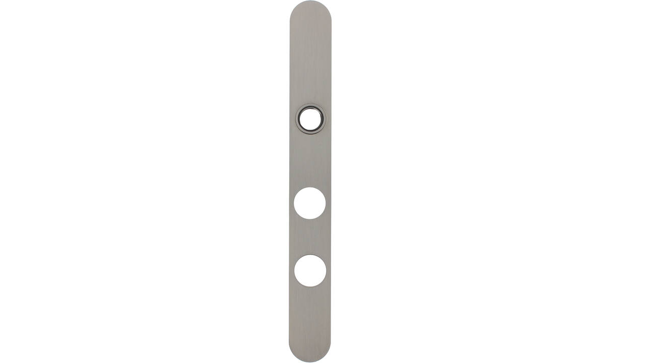 Smalschild RVS afgerond  easyfix RC60/RC108 255x32x2mm met 2 draadbussen M4