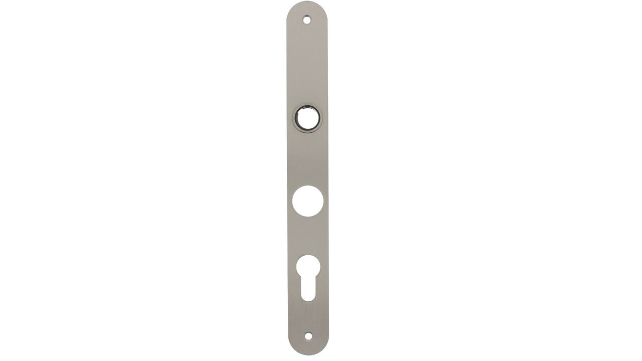 Smalschild RVS afgerond  easyfix RC60/PC108 255x32x2mm met 2 bevestigingsgaten 4mm