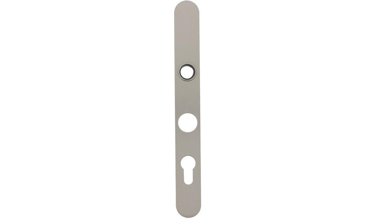 Smalschild RVS afgerond  easyfix RC60/PC108 255x32x2mm met 2 draadbussen M4